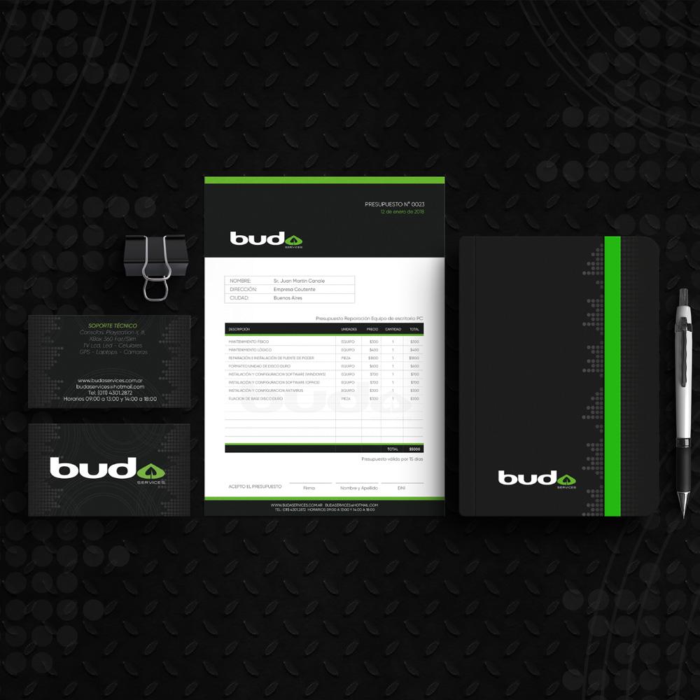 stationery card presentation design BUDA