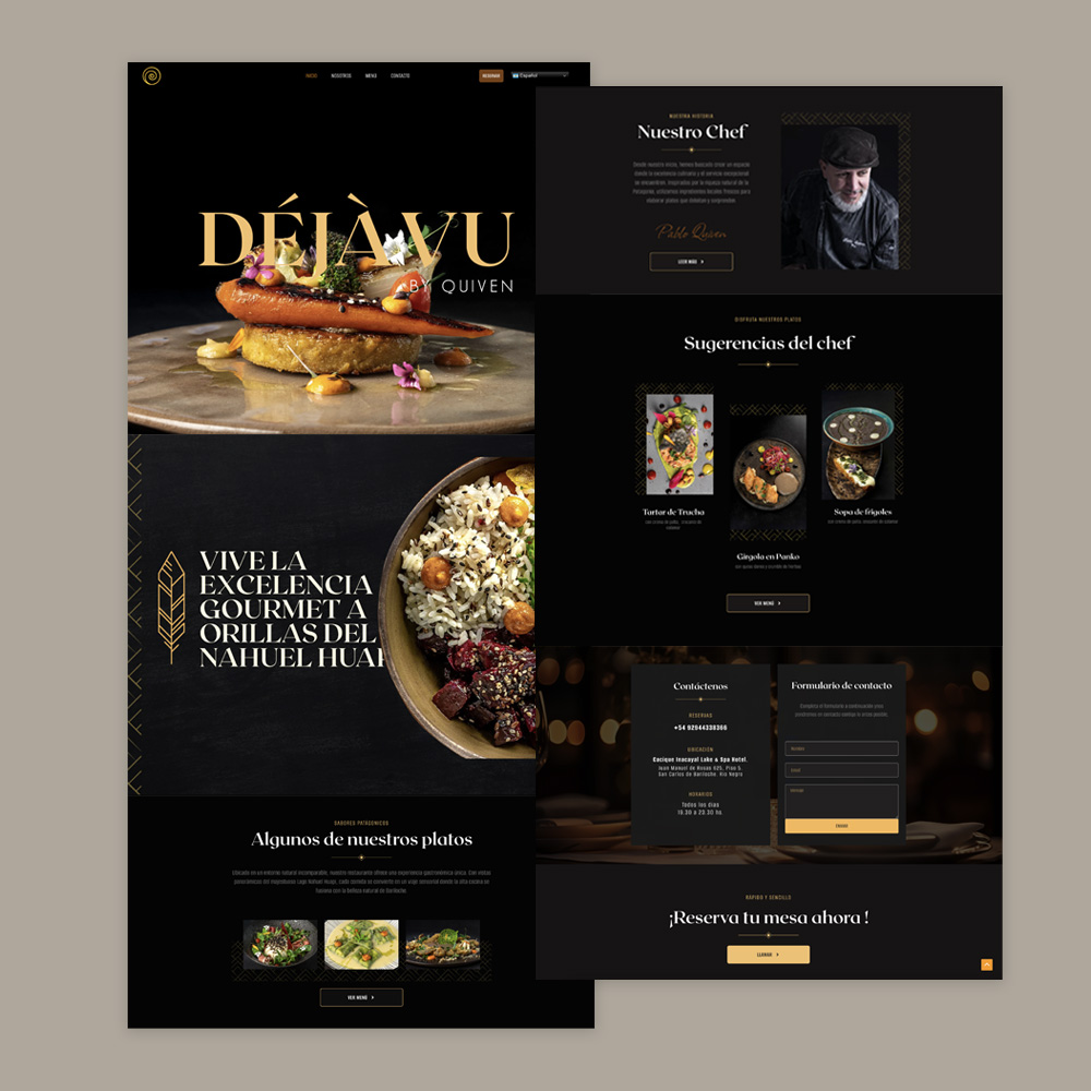 web design deja vu restaurant bariloche